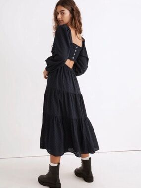 ⚡️Madewell Lucie Cut-out Back Midi Dress - Navy Blue